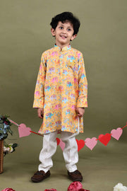 Gajraj Elephant Print Muslin Kurta Pajama Set